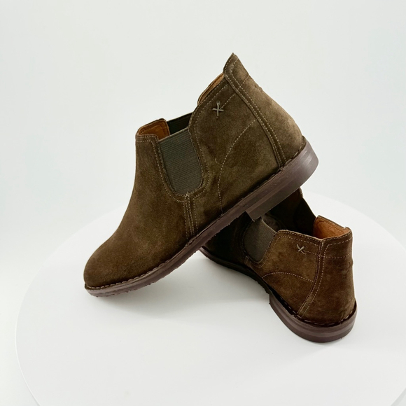 NWT Trask Suede Ankle Boots Olive/ Brown Shade Size 7.5 - Picture 12 of 13